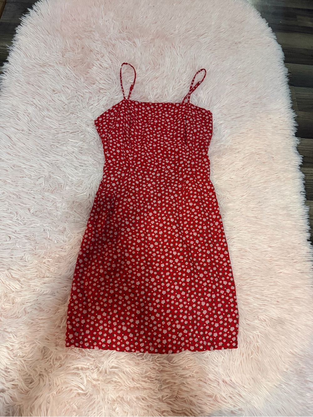Aeropostale Red Floral Spaghetti-Strap Dress